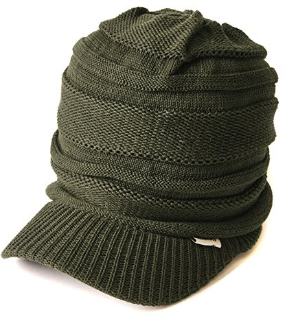 CHARM Strick Mütze Sommer Visor Beanie - Cap Herren Wintermütze Mit Schild Braun