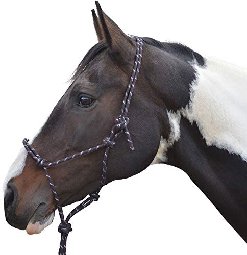 Y-H Hy Rope Halfter, schwarz, Cob/Full
