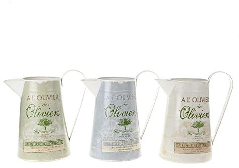 Vintage Style Decoupage Metal Jug - Green