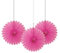 Hot Pink Solid Tissue Paper Fans (15cm) 3 Pieces - Vibrant Hanging Decorations for Parties & Events, 6