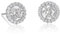 Diamond Treats Zirconia Ohrringe aus 925 Silber, runde Ohrstecker mit weißen Zirkonia-Steinen, massive Silber-Ohrringe Rund für Damen, 925 Silber Ohrstecker für Frauen mit Geschenkbox