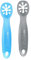 ChooMee FlexiDip Baby Starter Spoon | Platinum Silicone | First Stage Teething Friendly Learning Utensil | 2 CT | Blue Grey
