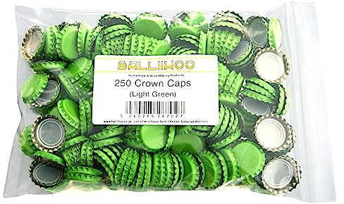 BALLIIHOO Pack of 250 Crown Bottle Caps - Light Green