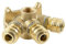 Fittingteile - Wanddose Druckluftverteiler Druckluftkupplung 3-fach Messing bis 35 bar (Ausführung: WD3 - Gewindegröße: G 1/2)