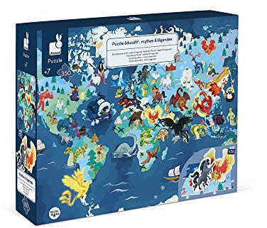 Janod - 350-teiliges pädagogisches Kinderpuzzle Mythen und Legenden - Entwicklung von Feinmotorik und Konzentration - Ab 7 Jahren, J02680