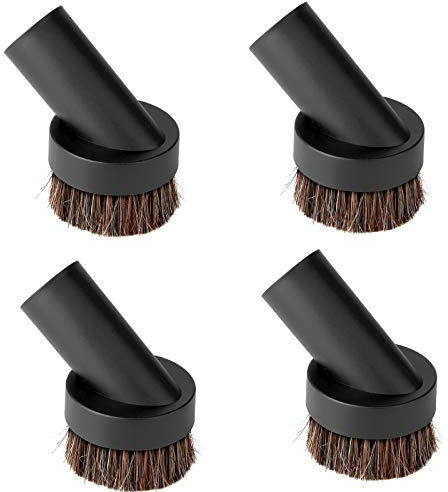 Lamoutor 4Pcs Soft Bristle Vacuum Brush Round Brush Vacuum Attachment Universal Vacuum Dust Brush for Most Vacuum Cleaners Accessories