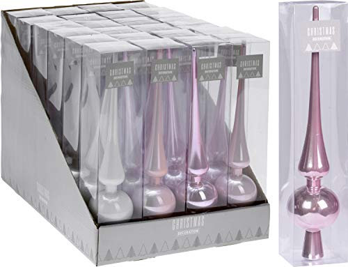 PRGN 1 Puntale 29CM Rosa/Perla Assortito Natale ADDOBBI Albero