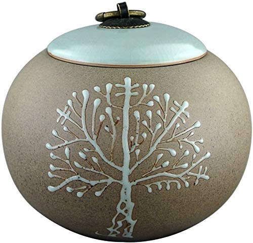 CATRP Urna Funeraria Barattoli Cucina 5 cremazione Urne for Ceneri - Ceramica Handmade Urn Pet for i Piccoli Cani, Gatti, Conigli, Piccoli Animali 10/13 (Color : A)