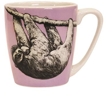 Churchill The Kingdom Animal Mug - Modern Printed Coloured Tea Coffee Cups - 300ml - Sloth
