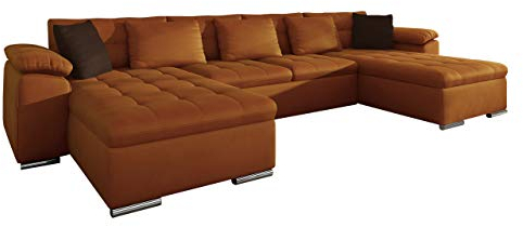 Mirjan24 Ecksofa Wicenza, Design Big Sofa Eckcouch Couch, mit Schlaffunktion Bettfunktion, Wohnlandschaft, U-Form, Große Farbauswahl (Manila 31 + Manila 31 + Manila 04)