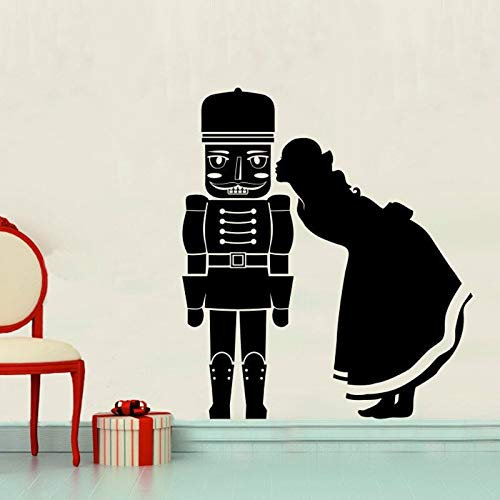 NSRJDSYT Vinyl Art Wall Decal Nutcracker Kiss Silhouette Wall Stickers for Homes Schools Nurseries Interiors Wall Decor Poster 48x42cm