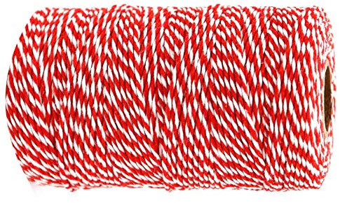 RENSHENKTO Hilo de algodón para manualidades, color rojo y blanco, duradero, perfecto