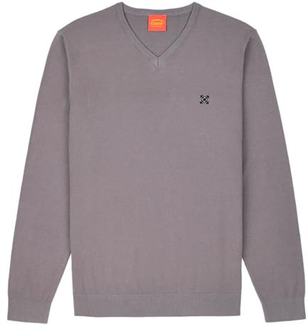 OXBOW P0PREVIO Pull léger col V uni Gris Cendre