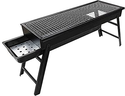 MYAOU Parrilla de Barbacoa pequeña Mesa de Barbacoa de carbón, Soporte de Barbacoa Plegable portátil para Picnic al Aire Libre, jardín, terraza, Viaje de Campamento (Kit Completo)