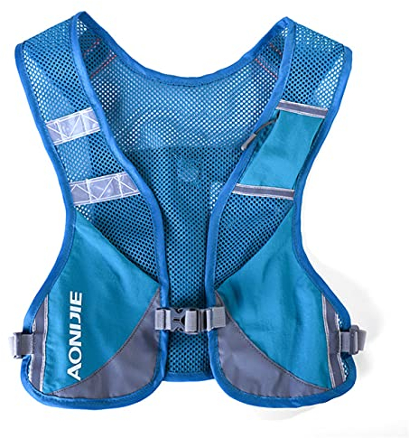 Reflective Hydration Pack Backpack Running Hydration Vest Marathon Runner Rucksack Cycling for Men & Women (Blue)