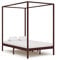 SKM Himmelbett-Gestell Dunkelbraun Massivholz Kiefer 120 x 200 cm