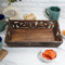 Ajuny Bandeja Decorativa de Madera Hecha a Mano con Elegante Estilo Nakashi para Servir Alimentos Bocadillos Frutas Desayuno Cena Versátil Cocina Bar Decoración del Hogar - 15 x 10 Pulgadas