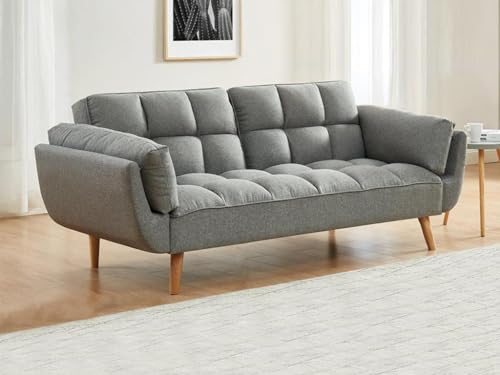 Vente-unique - Schlafsofa 3 Loeline - Polyester - grau