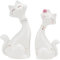 Healifty 2 Keramik-Katzenfiguren, Basteln, Verzierung, Katze, Statue für Zuhause, Büro, Wohnzimmer, Dekoration, TV-Schrank-Dekorationen (S weiß)