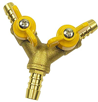 SagaSave 1 PPCS 1/2 Válvula de Tres vías Manguera Bola Barbal Válvula Ajuste de latón en Forma de 2 Conector de 3 vías para Gas de Agua Gas