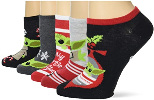 STAR WARS Damen 5 Pack No Show Lässige Socke, Holiday Red, 42-44.5 EU