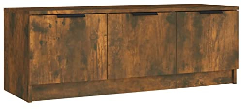 vidaXL Meuble TV Armoire Basse Centre de Divertissement Armoire Média Salon Salle de Séjour Intérieur Chêne Fumé 102x35x36,5 cm Bois d'Ingénierie