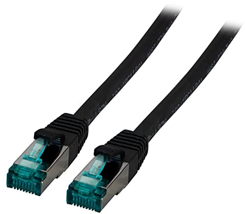 EFB-Elektronik - CAT. 6a Netzwerkkabel - 0,25 m LAN Kabel Ethernet Kabel Patchkabel - RJ45 Anschluss, S/FTP LSZH - schwarz