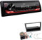 JVC KD-X182DB 1-DIN Autoradio DAB+ USB Digital Receiver inkl. Antenne mit Einbauset passend für Opel Corsa C 2004-2006 Charcoal-metallic