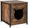 GYMAX Hidden Cat Litter Box Enclosure, Wooden Kitty House Toilet Washroom with Door, Cats Furniture Decorative End Table for Living Room, Bedroom & Bathroom