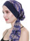 WUERKIYA Kopftuch für Frauen Kopfbedeckung Damen Chemo Kopfbedeckung Im Voraus Gebunden Set Plissiert Headwrap Schals Gap Mütze Damen -Amöbe dunkelblau