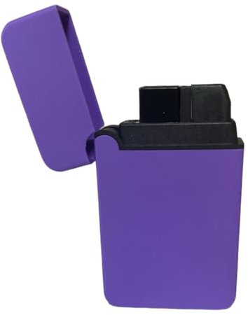 Accendino Antivento, Accendino per Turbojet Blue Flame Singolo Fiamma Ricaricabile Gas Butano Accendino con Punch (VIOLA)