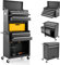 COSTWAY Servante d'Atelier à 6 Tiroirs avec Coffre Outils Amovible et Armoire de Rangement, Caisse à Outils Roulante Verrouillable Étagère Réglable Doublure EVA, pour Garage Atelier (Noir)