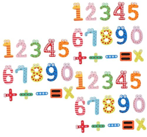 Alipis 45 Pcs Digital Fridge Magnets Magnetic Numbers for Kids Refrigerator Magnetic Sticker Number Modeling Fridge Magnets Toy Kids Number Magnets Toddler Whiteboard Cartoon Wooden