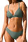 CUPSHE Damen Bikini Set Triangel V Ausschnitt Low Waist Lace Up Bademode Zweiteiliger Badeanzug Swimsuit Salbeigrün XS