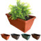 BROWN&GREEN Jardinera Exterior Grande con Plato - 50x19x18 cm - Marrón - Rectangular - Plástico - Floreira