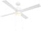 HOMCOM Ceiling Fan with Light, 130cm Flush Mount LED Ceiling Fan Light with 4 Reversible Blades, Pull-Chain Switch, for Bedroom Living Room, White and Natural Tone