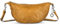 Cas8 Halbmondtasche LENI - Moon Bag groß mit verstellbarem Schultergurt, Umhängetasche aus Echtleder mit Reißverschluss, Schultertasche im Used-Look, curry
