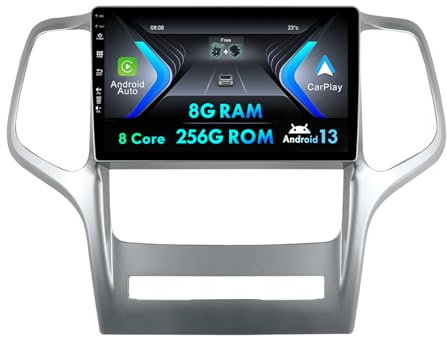 MISONDA Eingebautes DSP/Carplay/Android Auto 9 Zoll IPS 2 Din Android Autoradio für Jeep Grand Cherokee 2008–2013, Kamera, unterstützt Lenkradsteuerung, WiFi, DAB, BT, GPS, RDS,FM 8G+256G