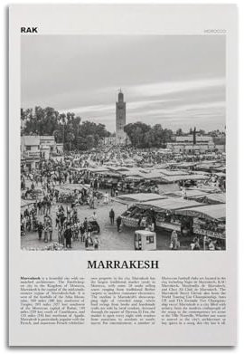 Marrakesch Druck schwarz und weiß, Marrakesch Wandkunst, Marrakesch Poster, Marrakesch Foto, Marrakesch Wand, Marokko, Marrakesch Poster, dekorative Malerei, Leinwand, Wandposter und Kunstdruck,
