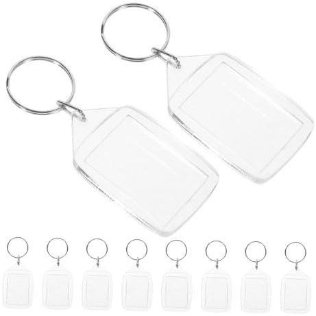 TOGEVAL 12pièces Porte-clés Photo Transparente Plastique à Insérer Pour Souvenirs Personnalisés Et Décorations Pour Et Commémorations