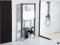 WUDLEP Wall Hung Toilet Frame Concealed Cistern Frame Rectangular Chrome Dual Flush Plate Toilet Cistern, 3-in-1 Set