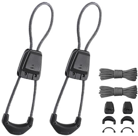Kit de Cordones Finos Originales de 1/16 Pulgadas (1.5 mm), Sistema de Bloqueo Rápido, Repuesto Para la mayoría de las zapatillas deportivas y Botas de Esquí (Gris oscuro)