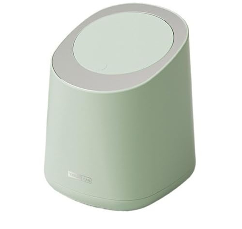 Poubelle Mini poubelle de comptoir avec couvercle à pression, poubelle de bureau, petite poubelle en plastique for table basse, table de chevet, plan de toilette de salle de bain Poubelle Cuisine(Gree