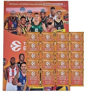Panini Turkish Airlines EuroLeague Basketball Sticker 2024-25 / 1x Stickeralbum + 20x Stickertüten