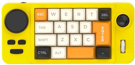 JOMAA Teclado mecánico para juegos de 19 teclas, teclas intercambiables en caliente, macro programable, retroiluminación RGB, cable tipo C, para PC/Mac, teclado numérico mecánico compacto (amarillo)