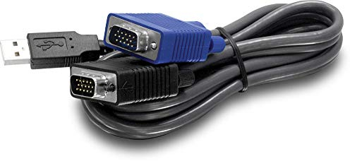 TRENDnet TK-CU10 Câble KVM USB VGA 2 en 1,VGA/SVGA HDB 15 broches mâle à mâle, USB 1.1 Type A, 10 pieds (3,1 m), connexion d'ordinateurs avec ports VGA et USB