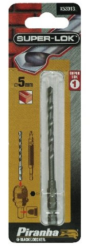 BLACK+DECKER Piranha Super-Lok Masonry Hex Shank Drill Bit, 5 x 102 mm, 1-Piece