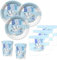 Kids Party World 48 Teile Baby Shower Deko Set Storch in Blau 16 Personen
