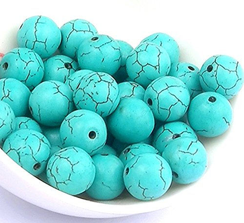 1 Strang Türkis Kugeln 8mm Halbedelsteine Rund Perlen Bestperlenshop Halbedelstein Edelsteine Strang Schmuckperlen Schmuckstein für DIY Kette Basteln G42