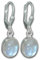 I-be, Regenbogen-Mondstein Edelstein Ohrringe oval 925 Silber, Länge 3 cm im Geschenketui, 397912 K KB